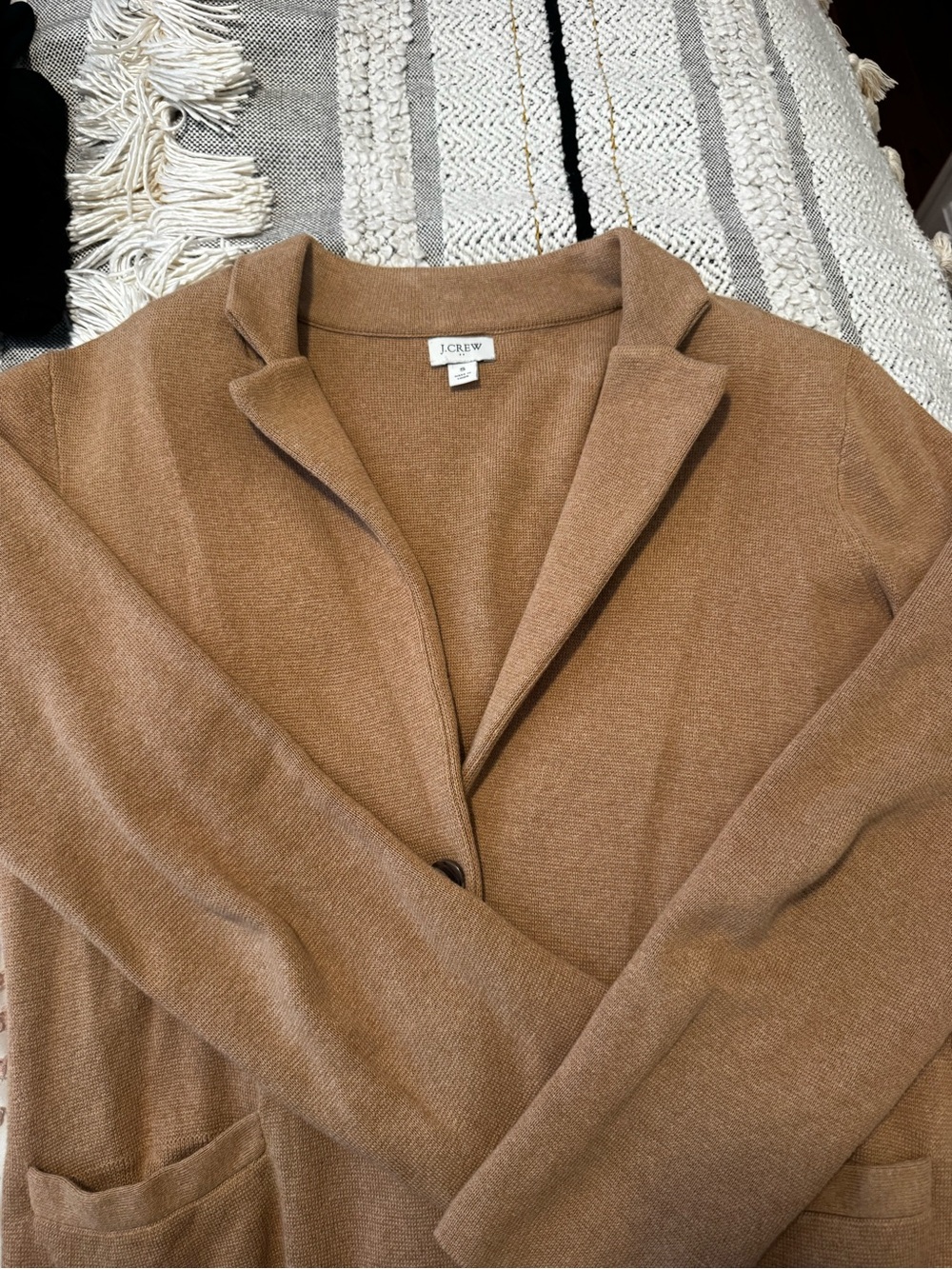J. Crew Tan Cotton Knit Blazer